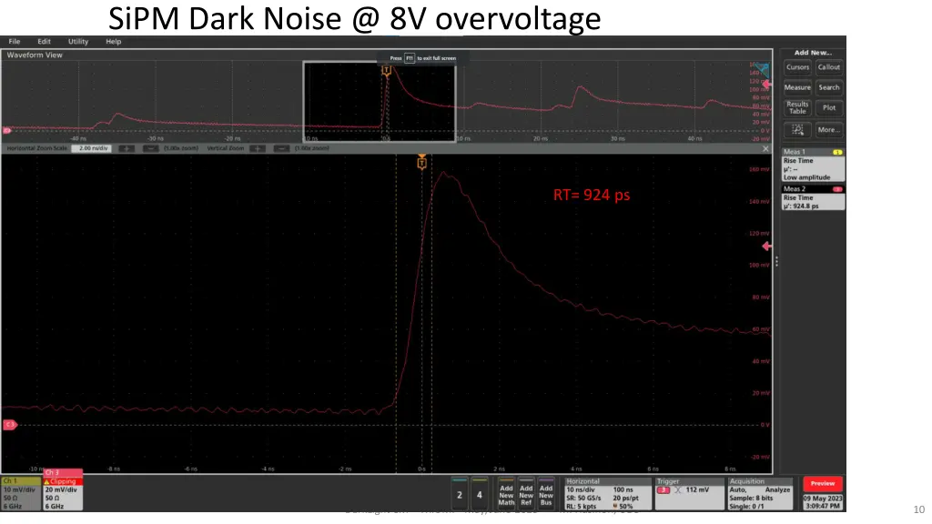 sipm dark noise @ 8v overvoltage