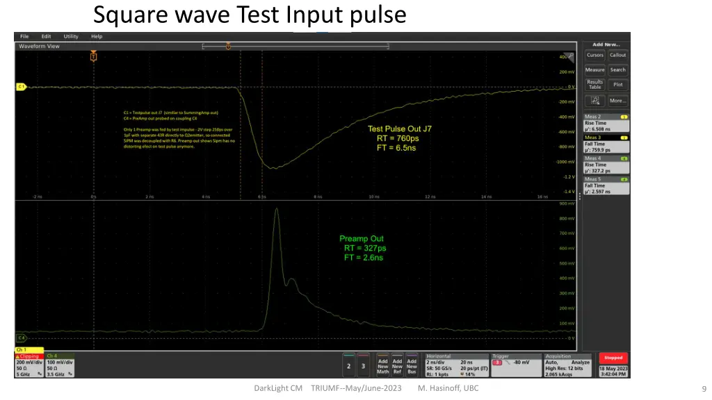 square wave test input pulse