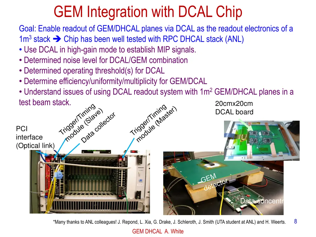 gem integration with dcal chip goal enable