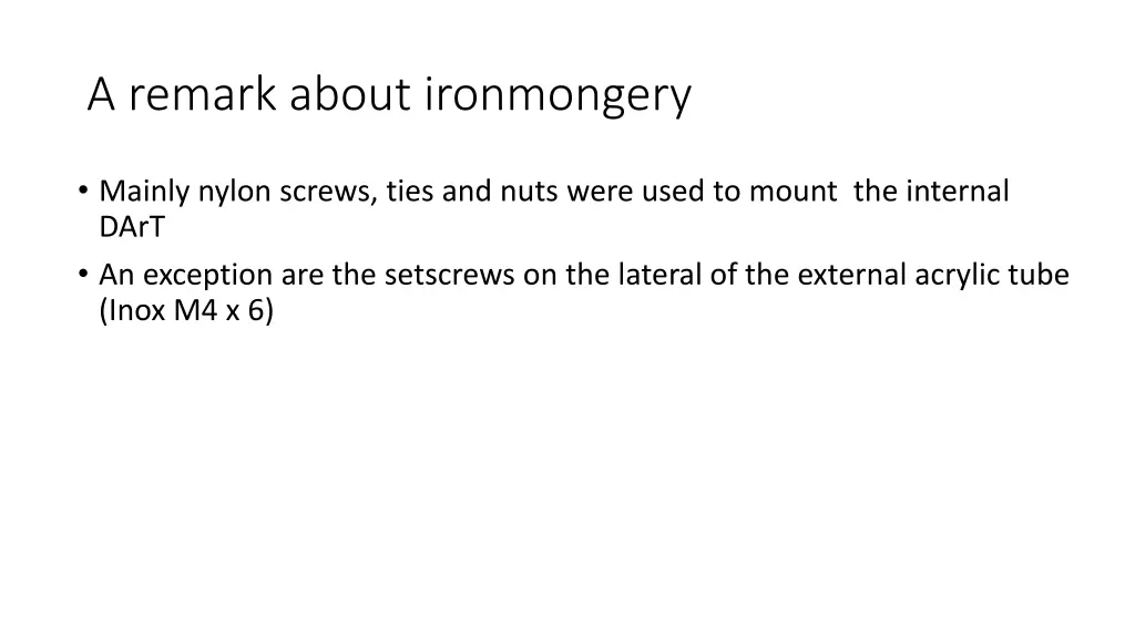 a remark about ironmongery