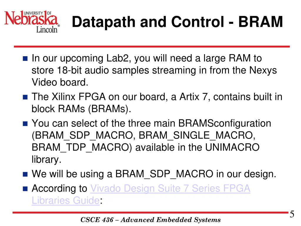 datapath and control bram 2