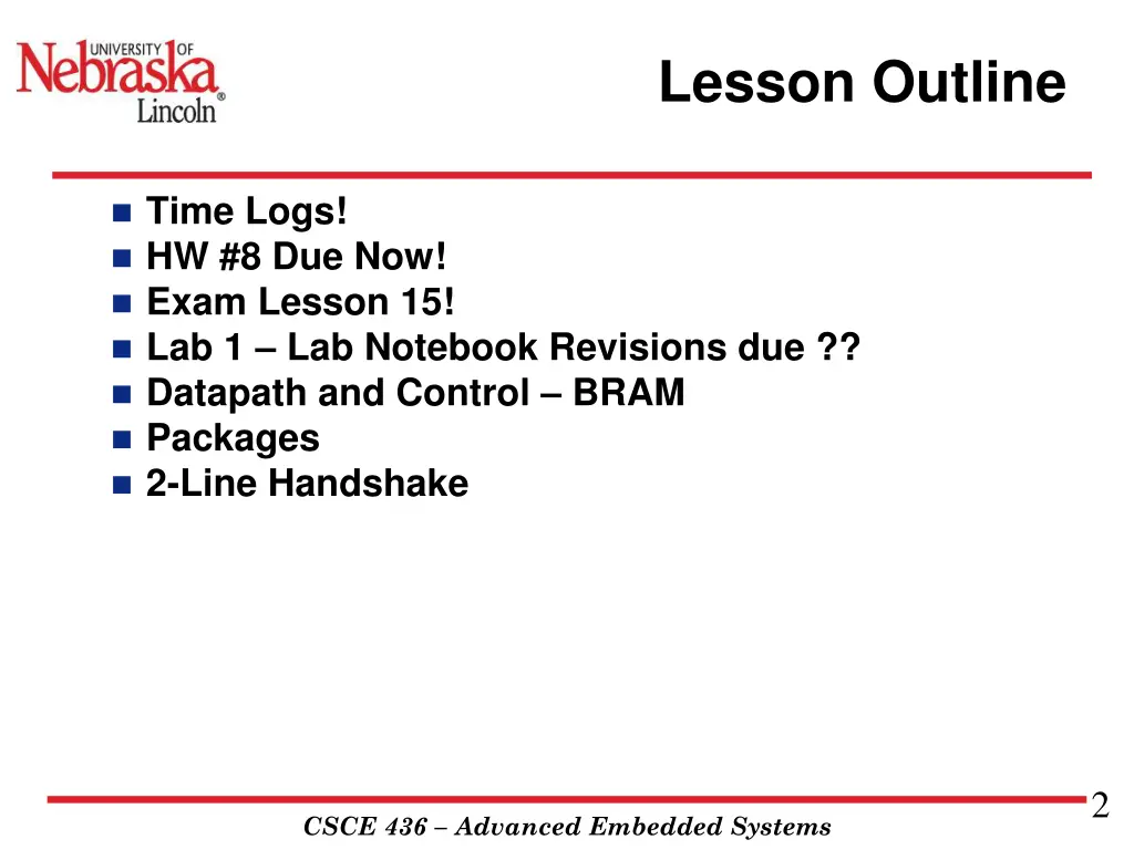 lesson outline