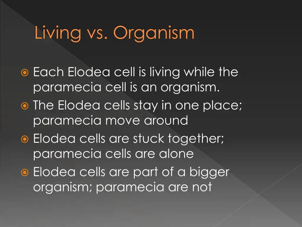 living vs organism