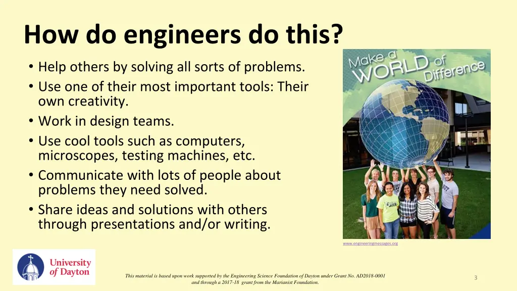 how do engineers do this help others by solving