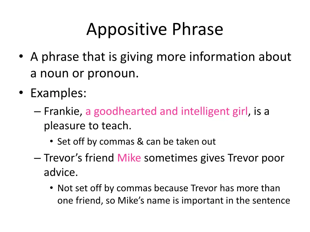 appositive phrase