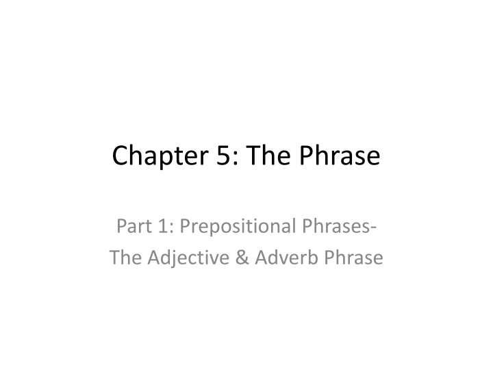 chapter 5 the phrase