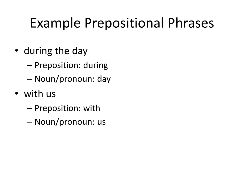 example prepositional phrases