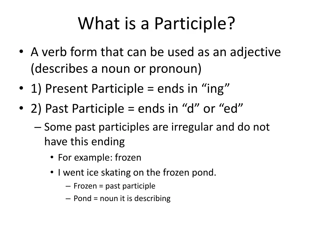 what is a participle