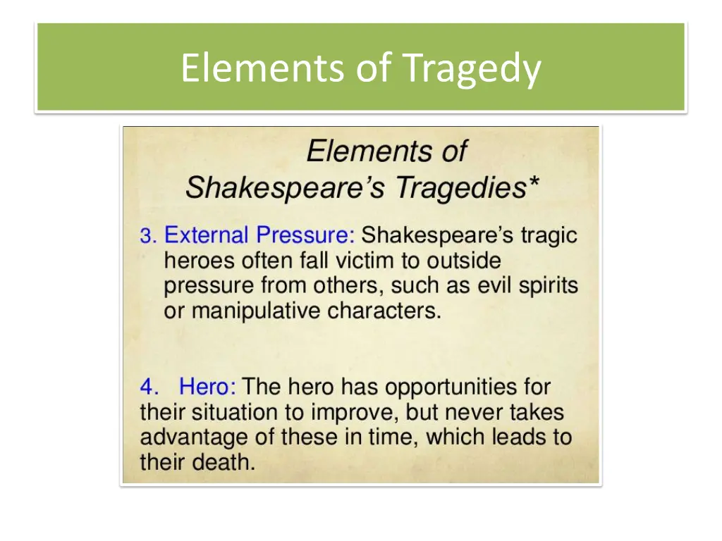 elements of tragedy