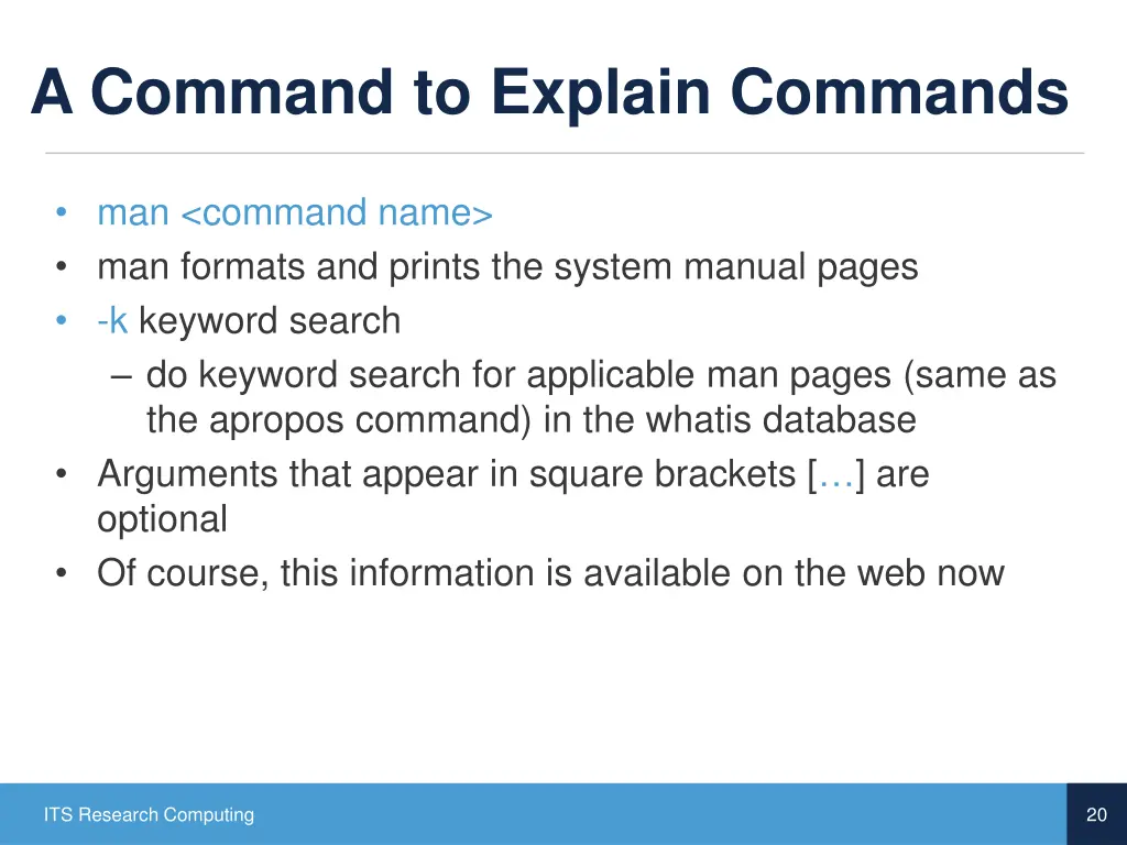 a command to explain commands