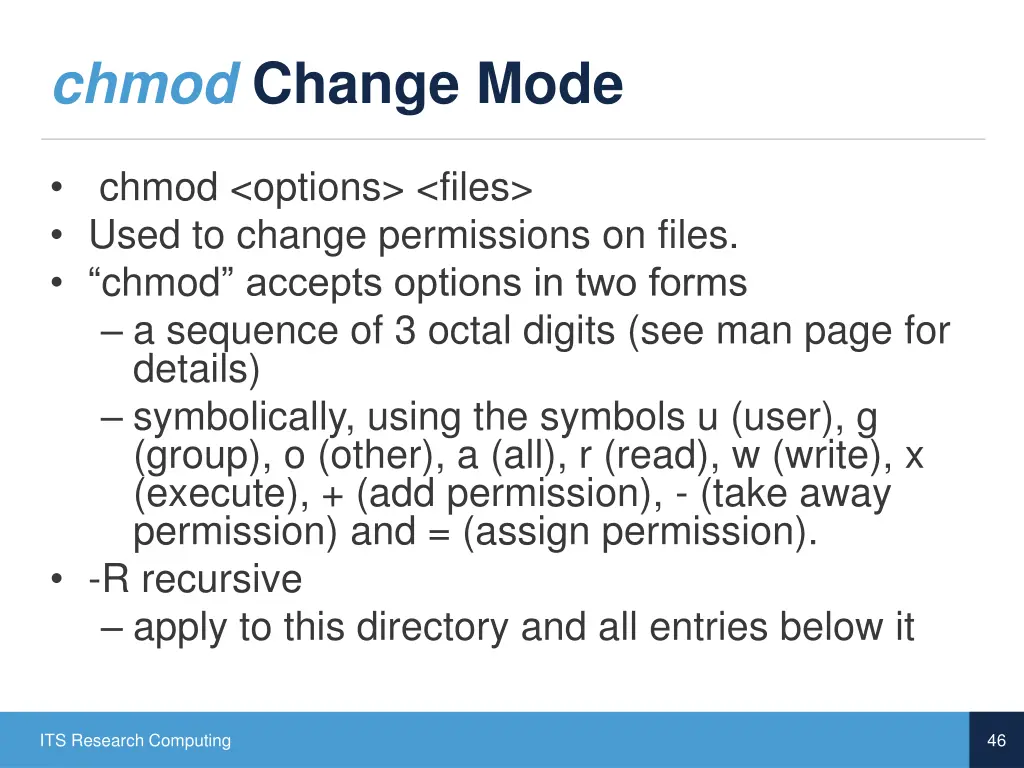 chmod change mode