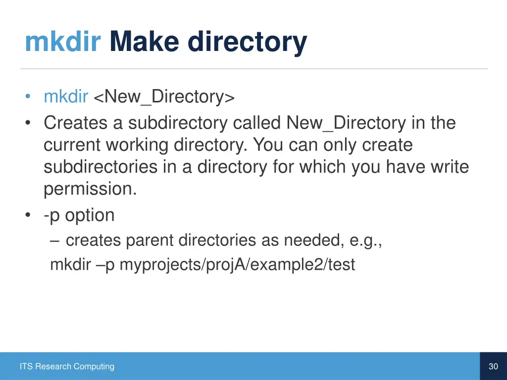 mkdir make directory