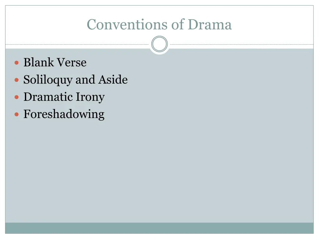 conventions of drama