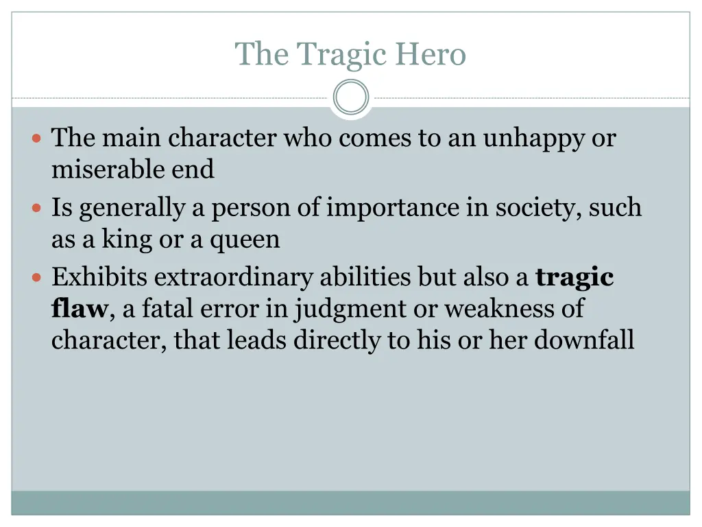 the tragic hero