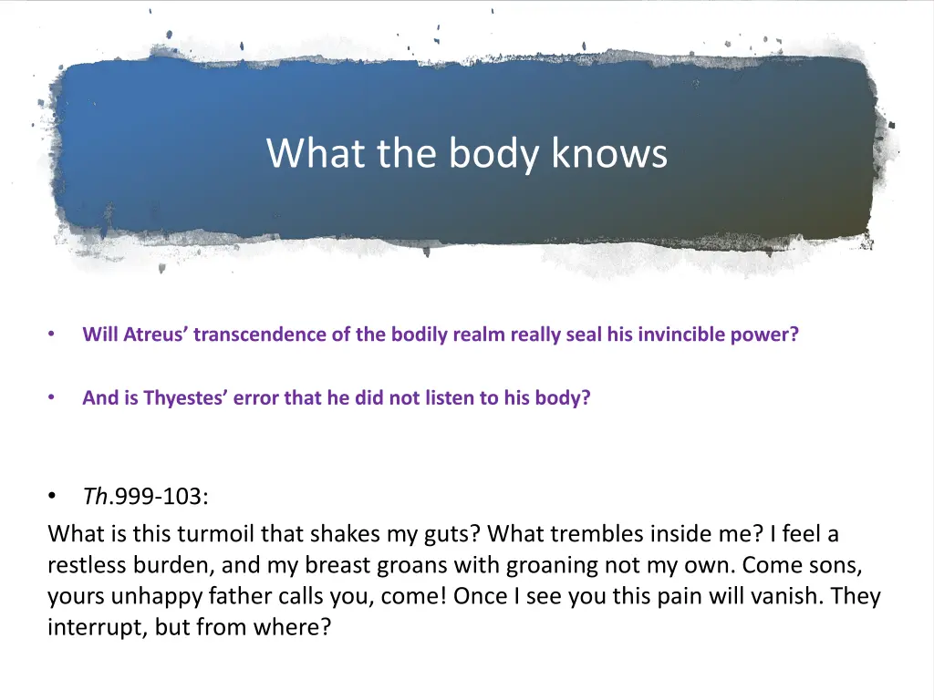 what the body knows