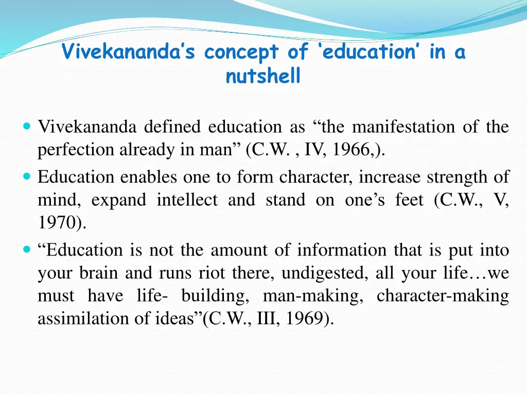 vivekananda s concept of education in a nutshell
