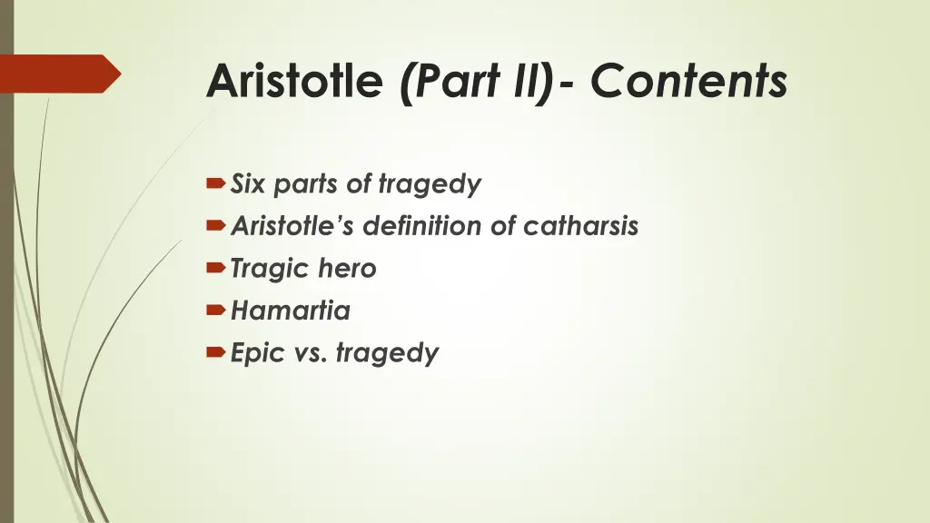 aristotle part ii contents