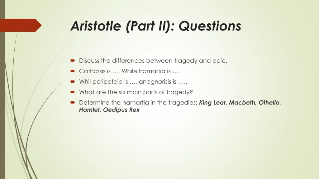 aristotle part ii questions