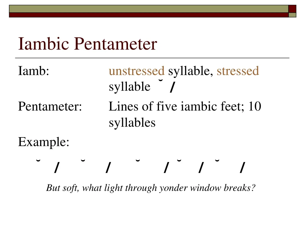 iambic pentameter