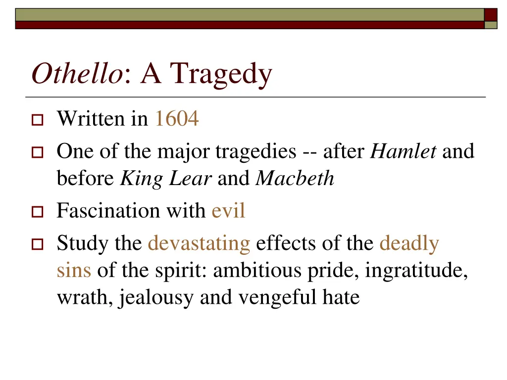 othello a tragedy