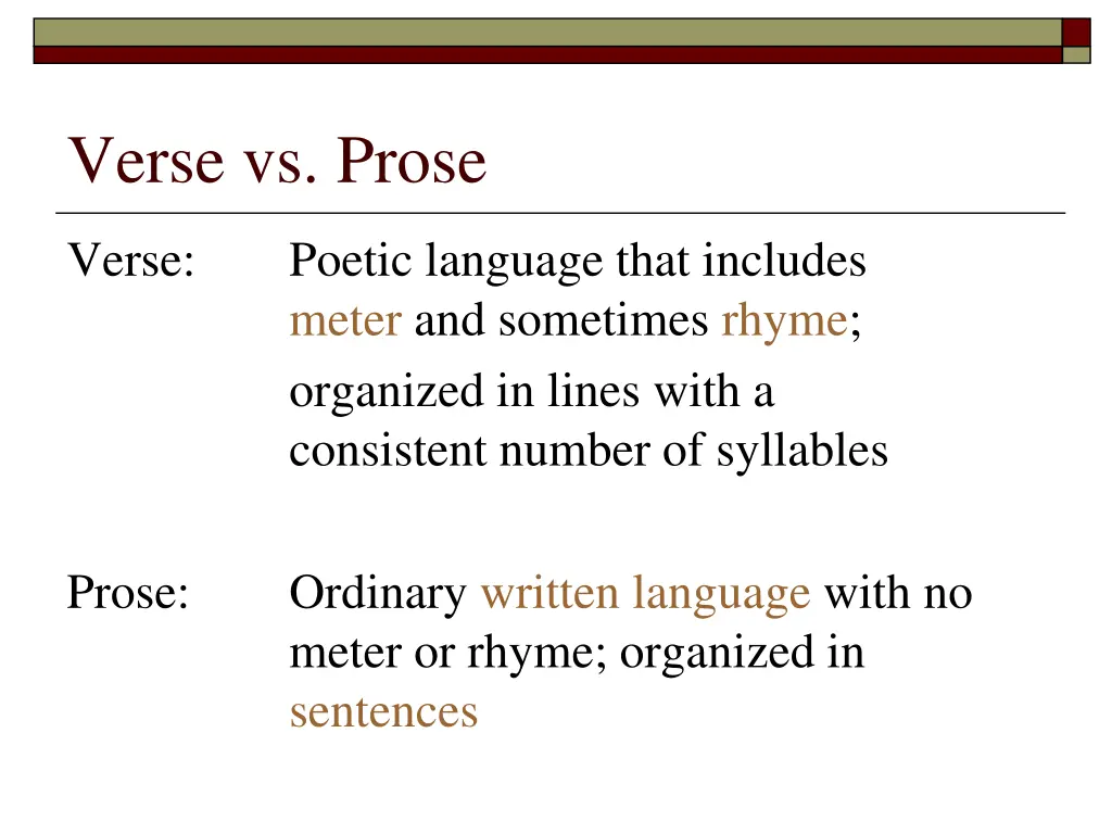 verse vs prose