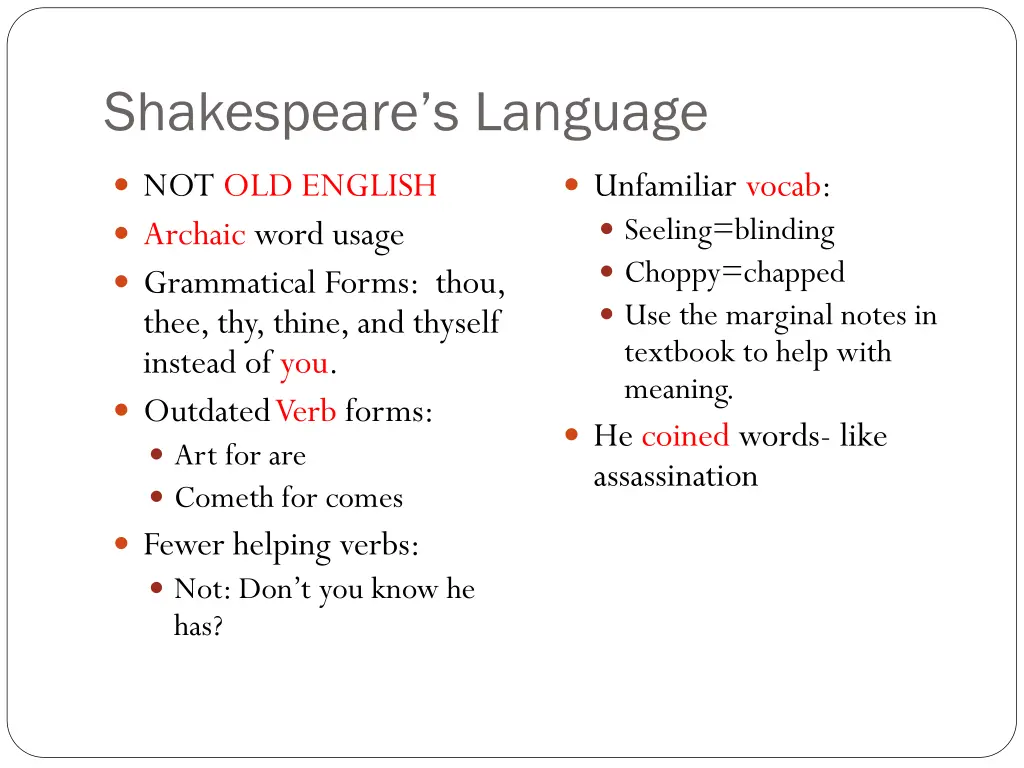 shakespeare s language