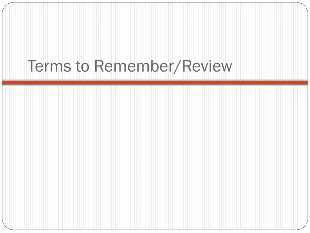 terms to remember review