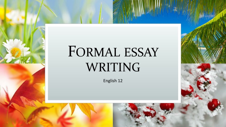 f ormal essay writing