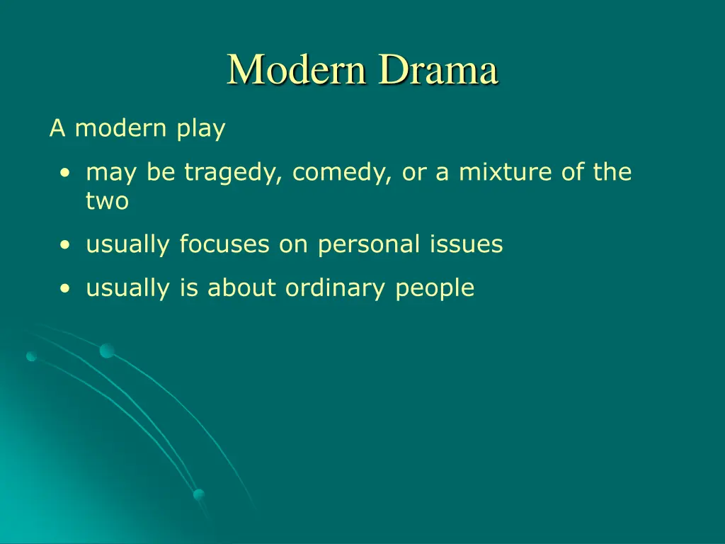 modern drama