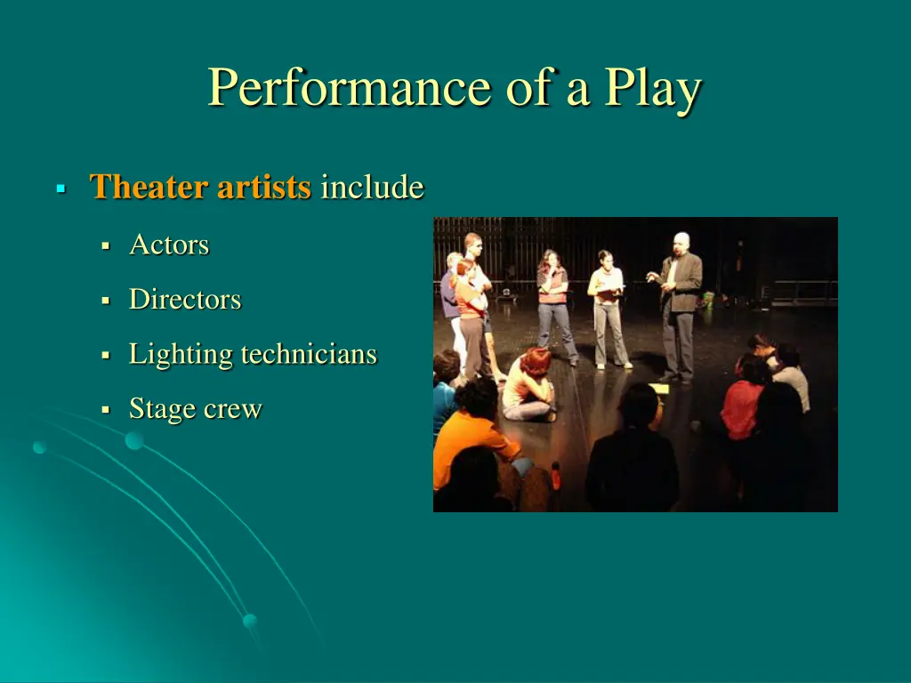 performance of a play 1