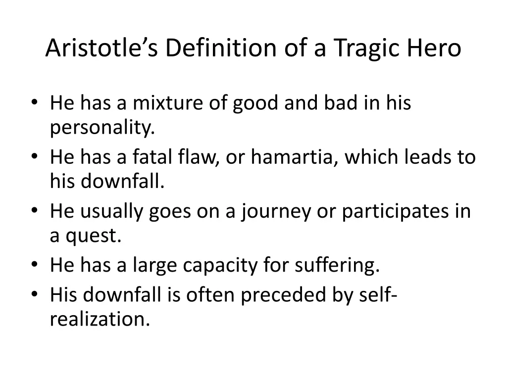 aristotle s definition of a tragic hero