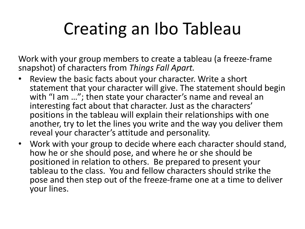 creating an ibo tableau