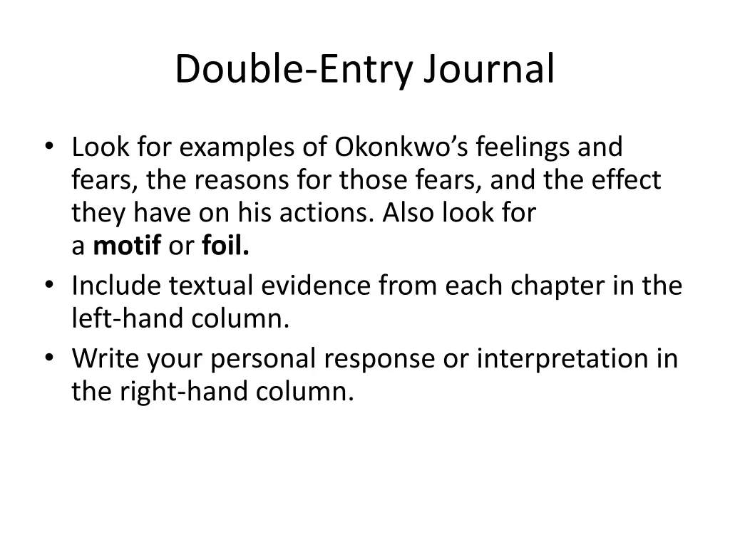 double entry journal