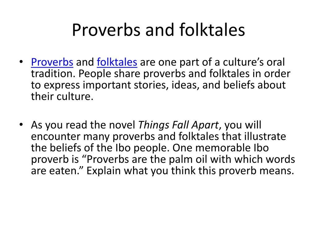 proverbs and folktales 1