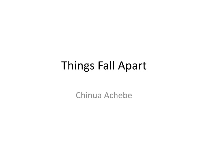 things fall apart