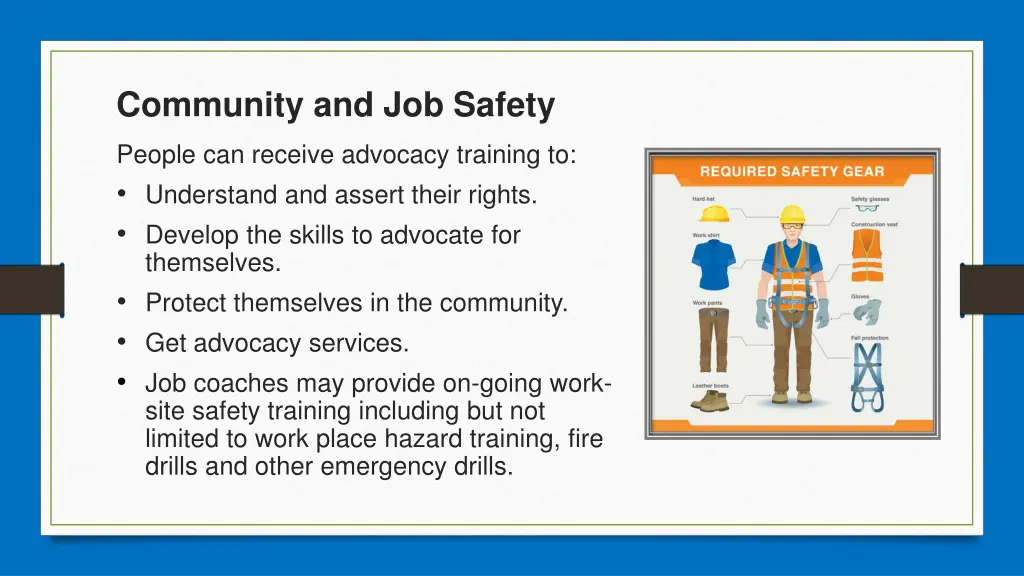 community and job safety