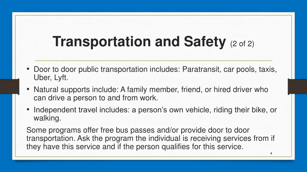 transportation and safety 2 of 2