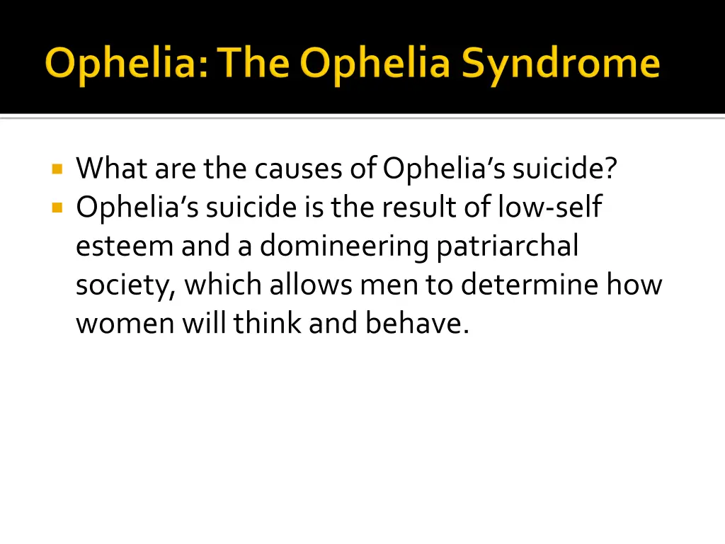 what are the causes of ophelia s suicide ophelia