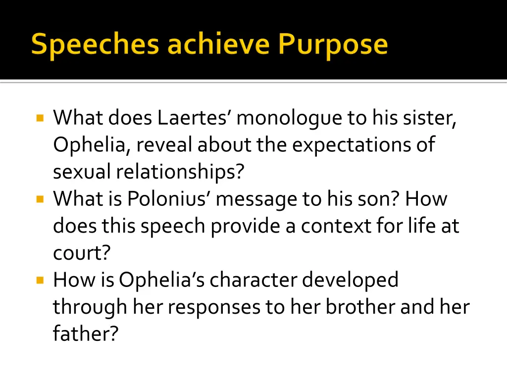 what does laertes monologue to his sister ophelia