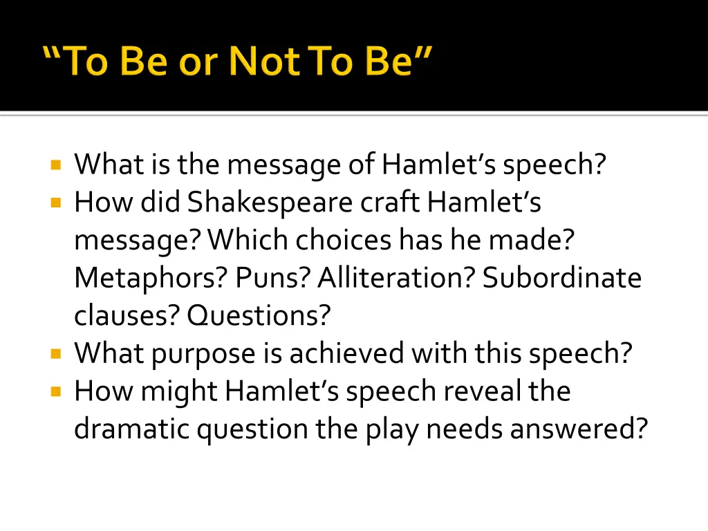 what is the message of hamlet s speech