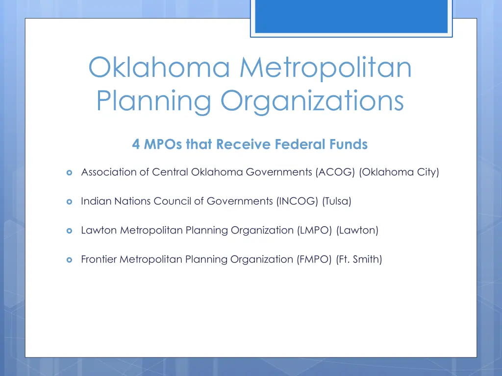 oklahoma metropolitan planning organizations 1