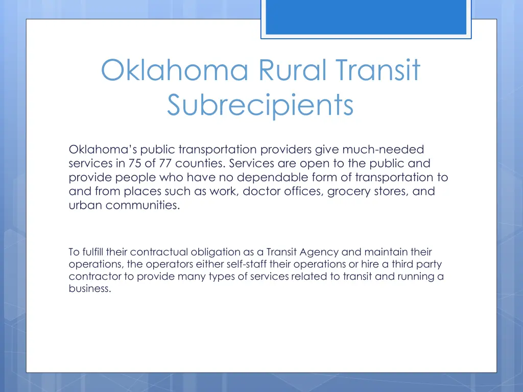 oklahoma rural transit subrecipients