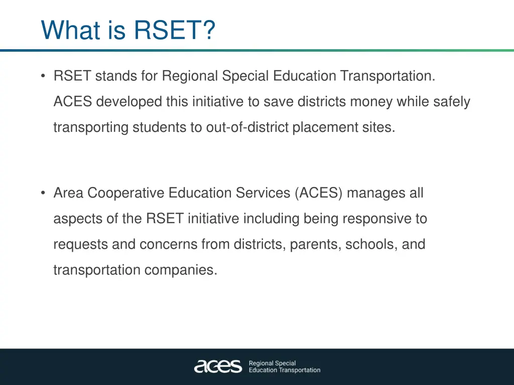 what is rset