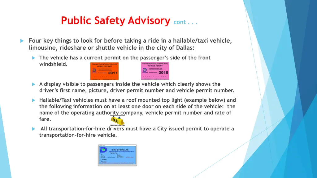 public safety advisory cont