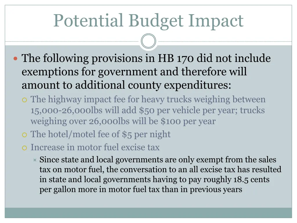 potential budget impact