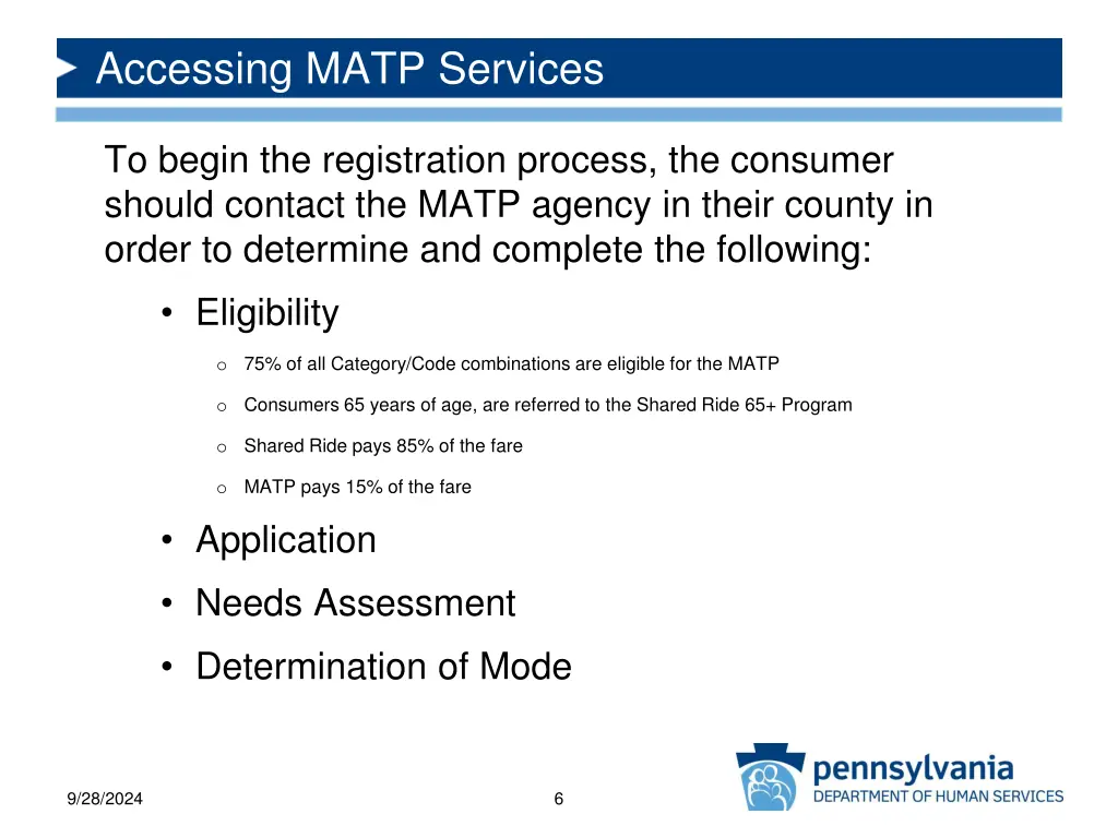 accessing matp services