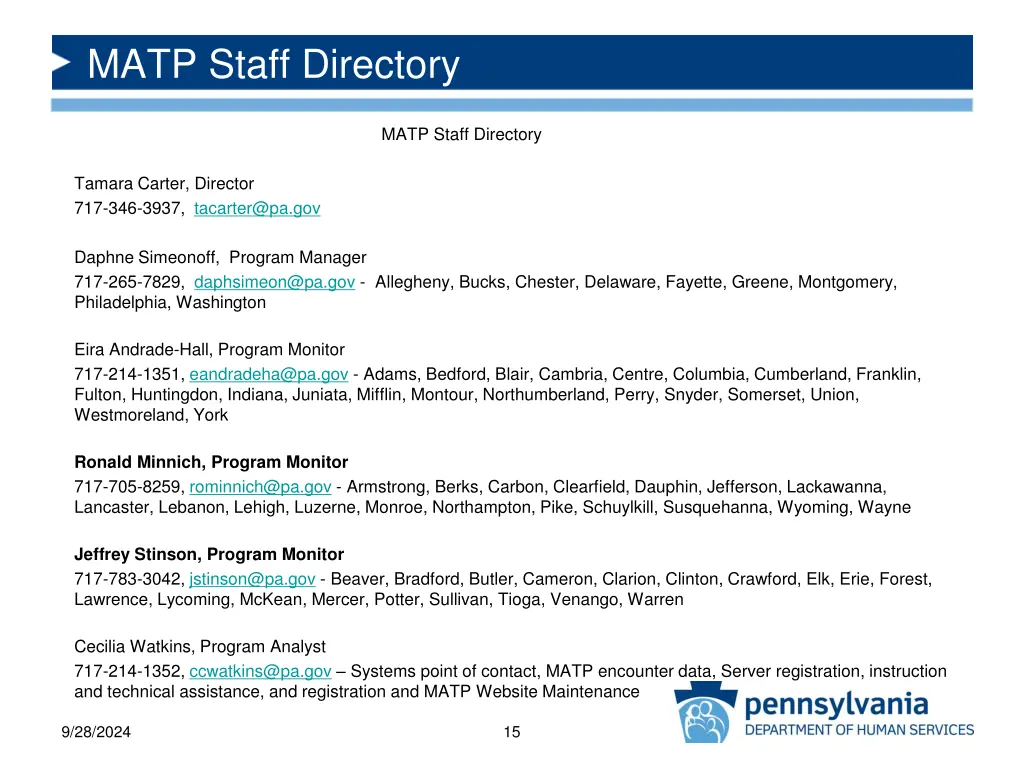 matp staff directory