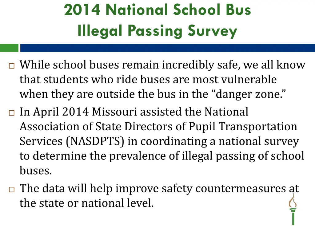 2014 national school bus illegal passing survey