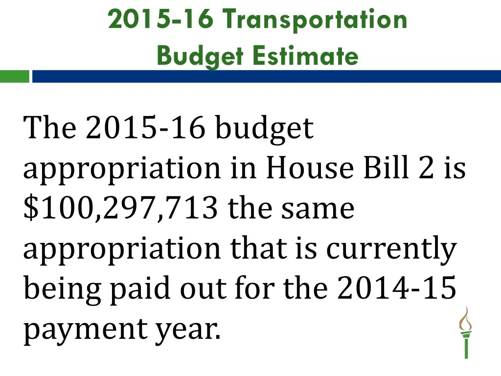 2015 16 transportation budget estimate