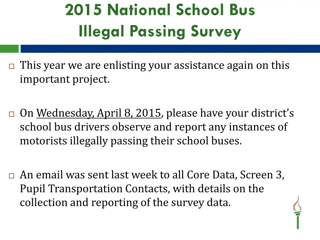 2015 national school bus illegal passing survey